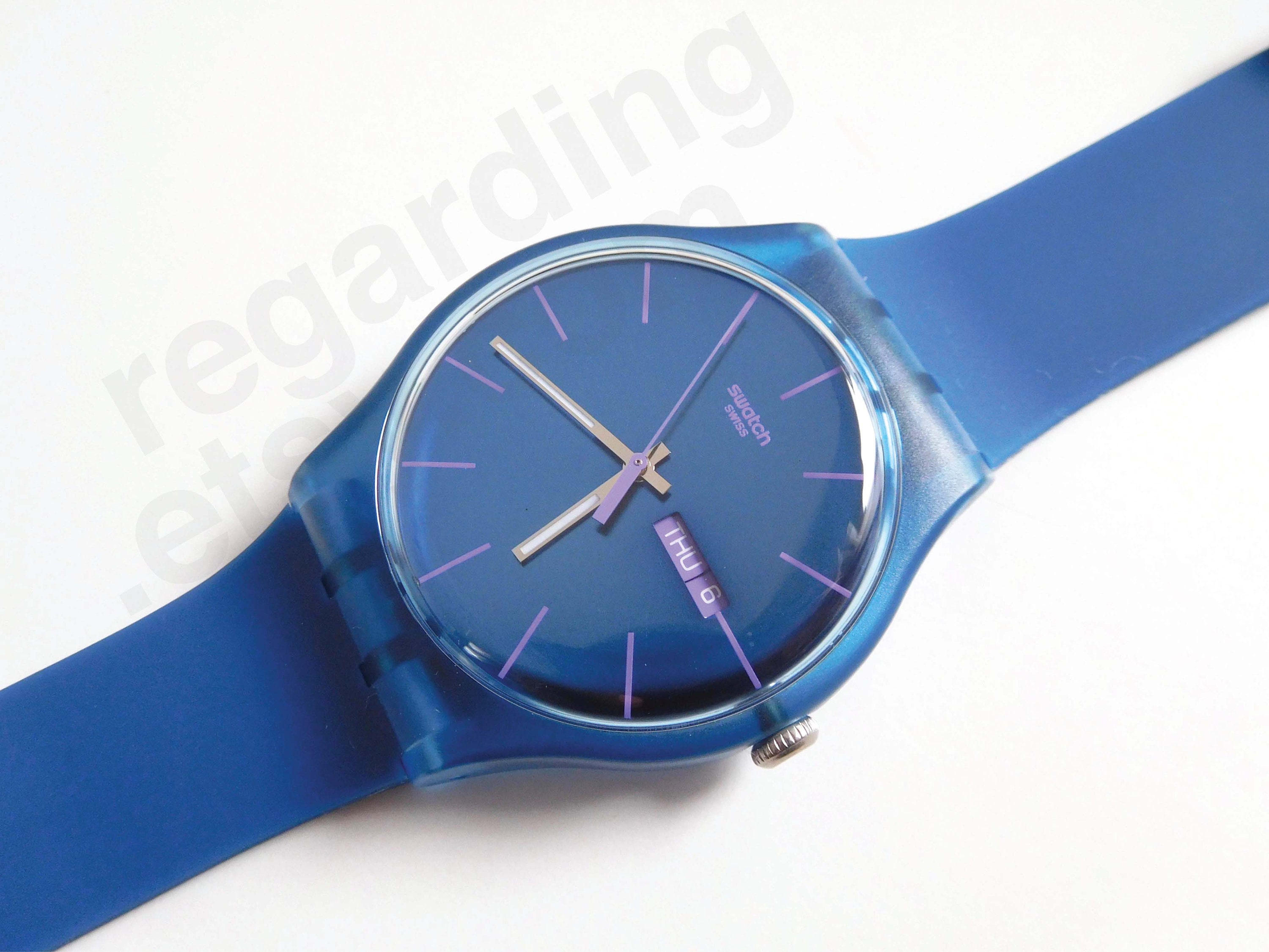 Entrada Aclarar Médico Swatch Watch 'cobalt Rebel' SUON701 Watch LARGE 41mm - Etsy