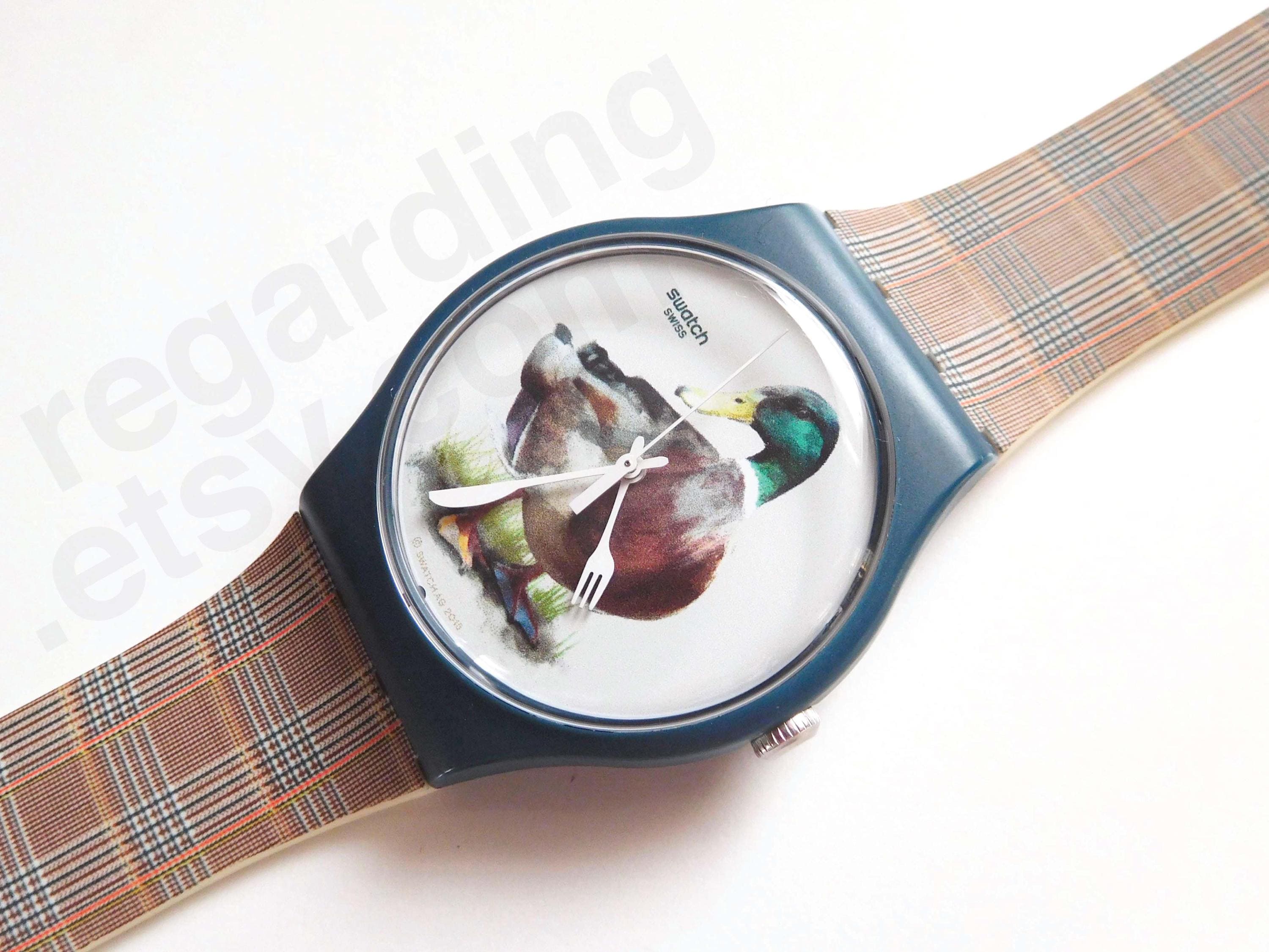 Swatch Watch 'duck-issime' SUON118 Rare, LARGE 41mm Newgent Size