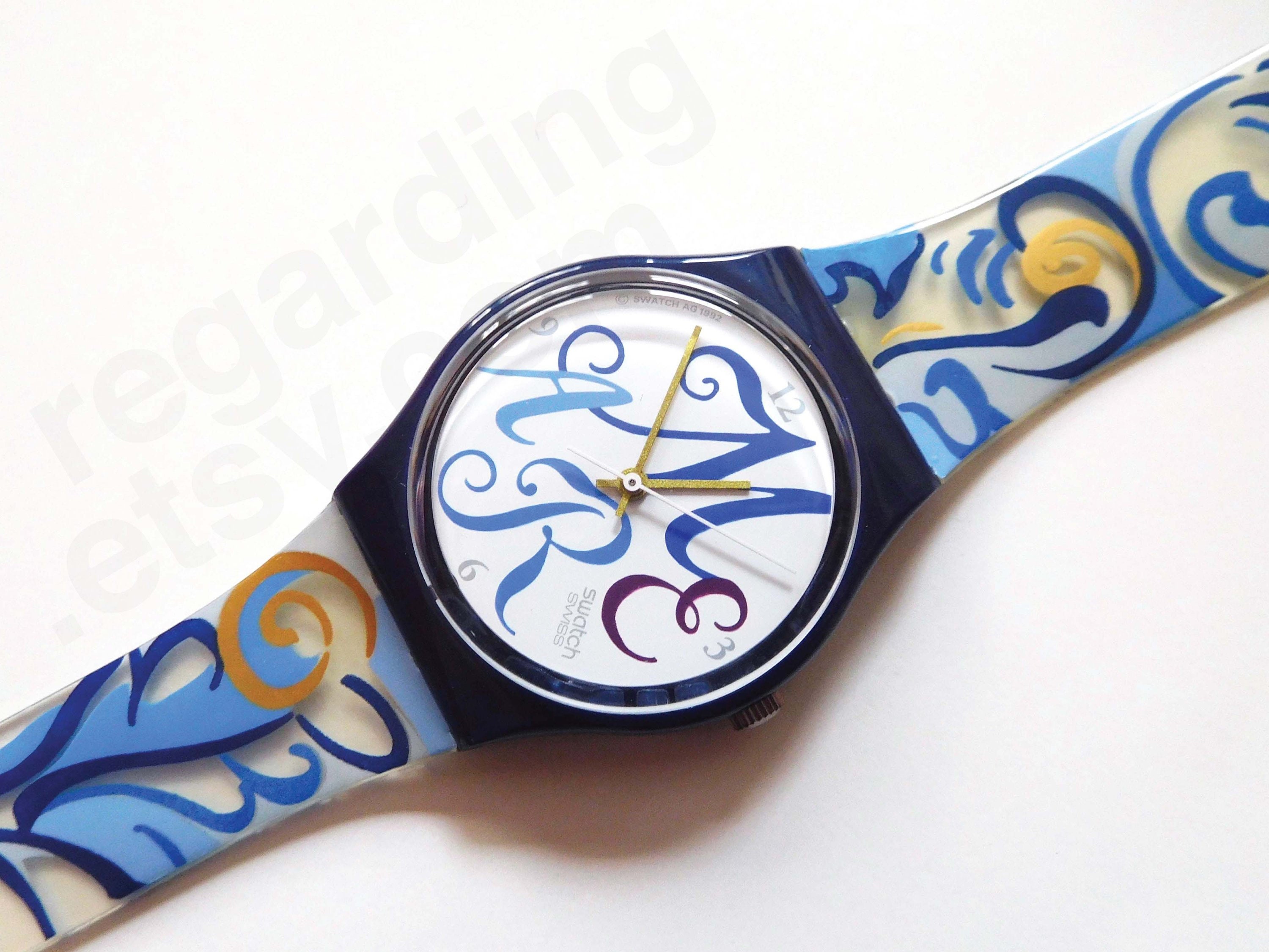 Swatch 'Algarve' GN128 watch M A R E sea ocean waves | Etsy España