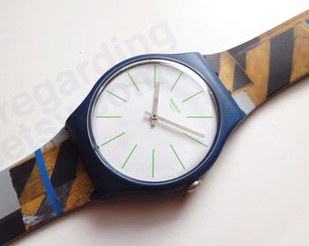 1980s 1984 Swatch Watch LR104 'squiggly', 25mm Ladies Kids