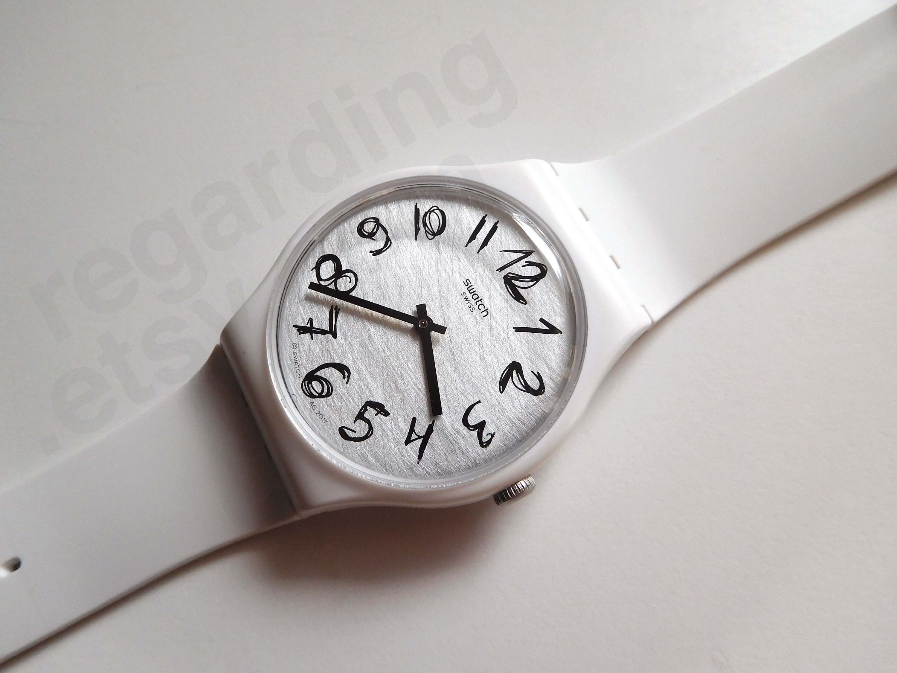Swatch 'gesso' SUOW153 Watch, LARGE 41mm Case Diameter Newgent