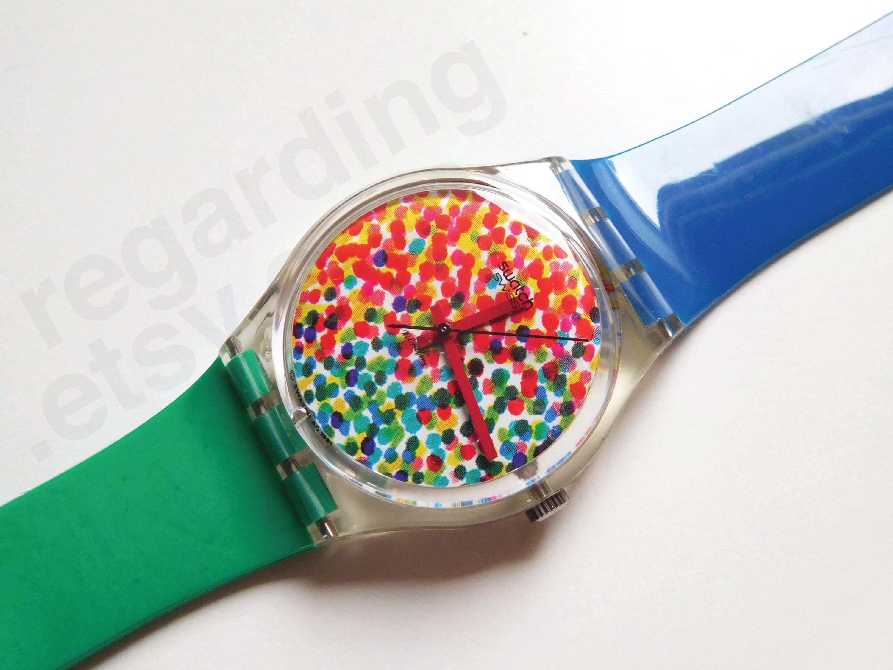1990s 1991 Swatch Watch 'lots of Dots' GZ121 34mm, Alessandro