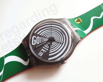 1980s 1984 Swatch Watch LR104 'squiggly', 25mm Ladies Kids SMALL