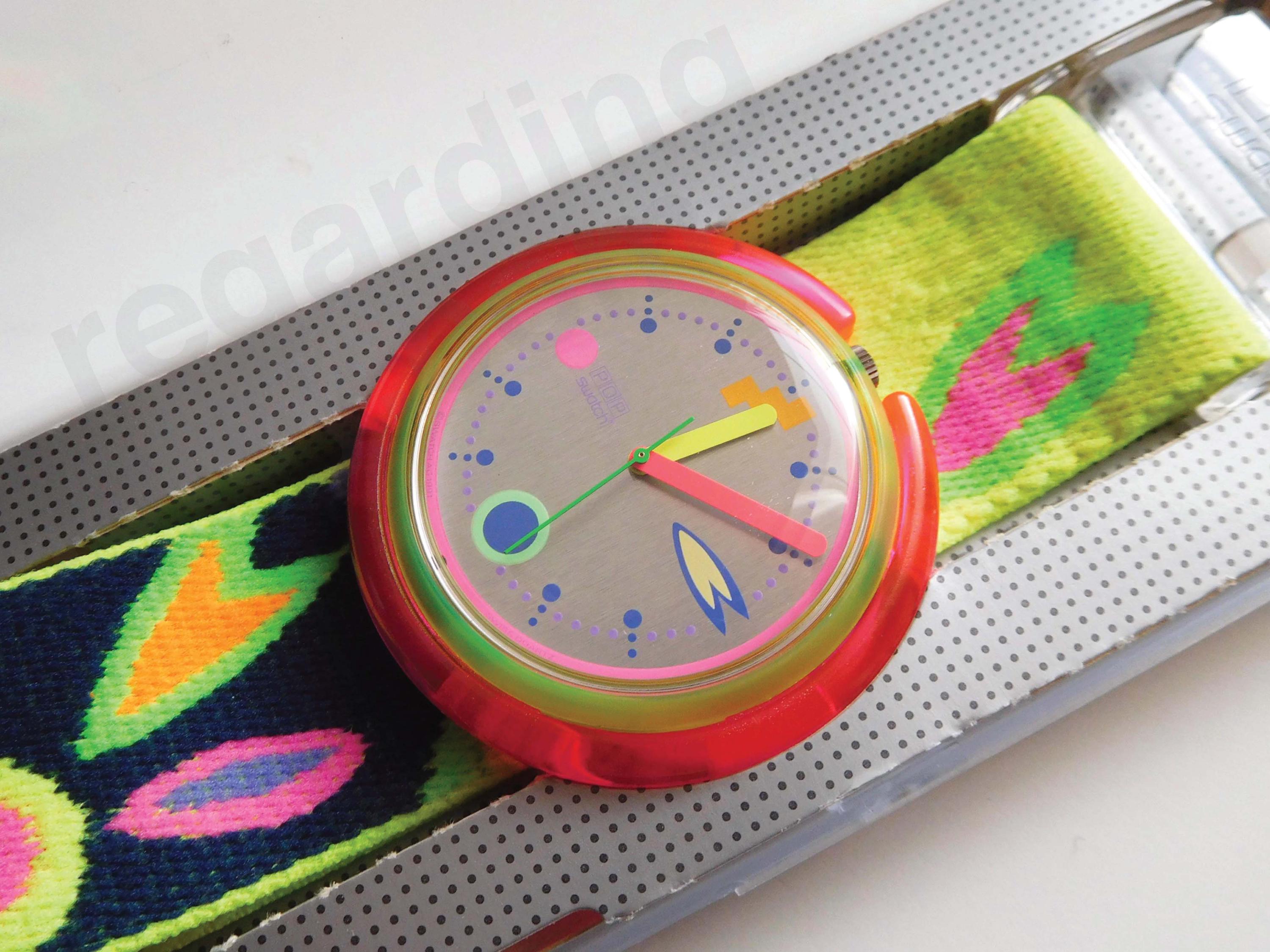 時計 POP Swatch Pop Swatch Watch Quartz 1989 Rare Vintage Polar Pow PWBK103