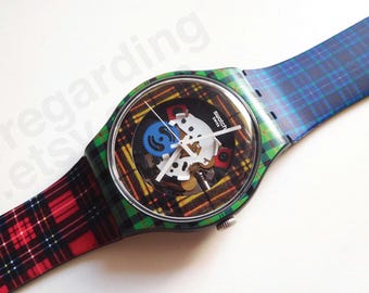 1980s 1984 Swatch Watch LR104 'squiggly', 25mm Ladies Kids SMALL