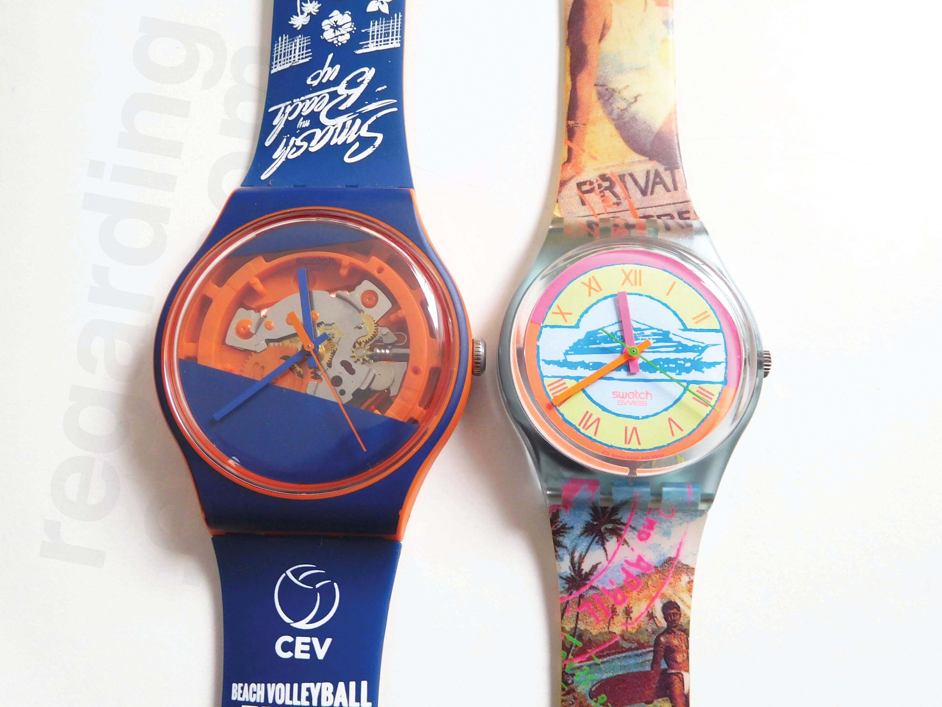 PAR de relojes Swatch esqueleto azul naranja SUOO102 41mm | Etsy España