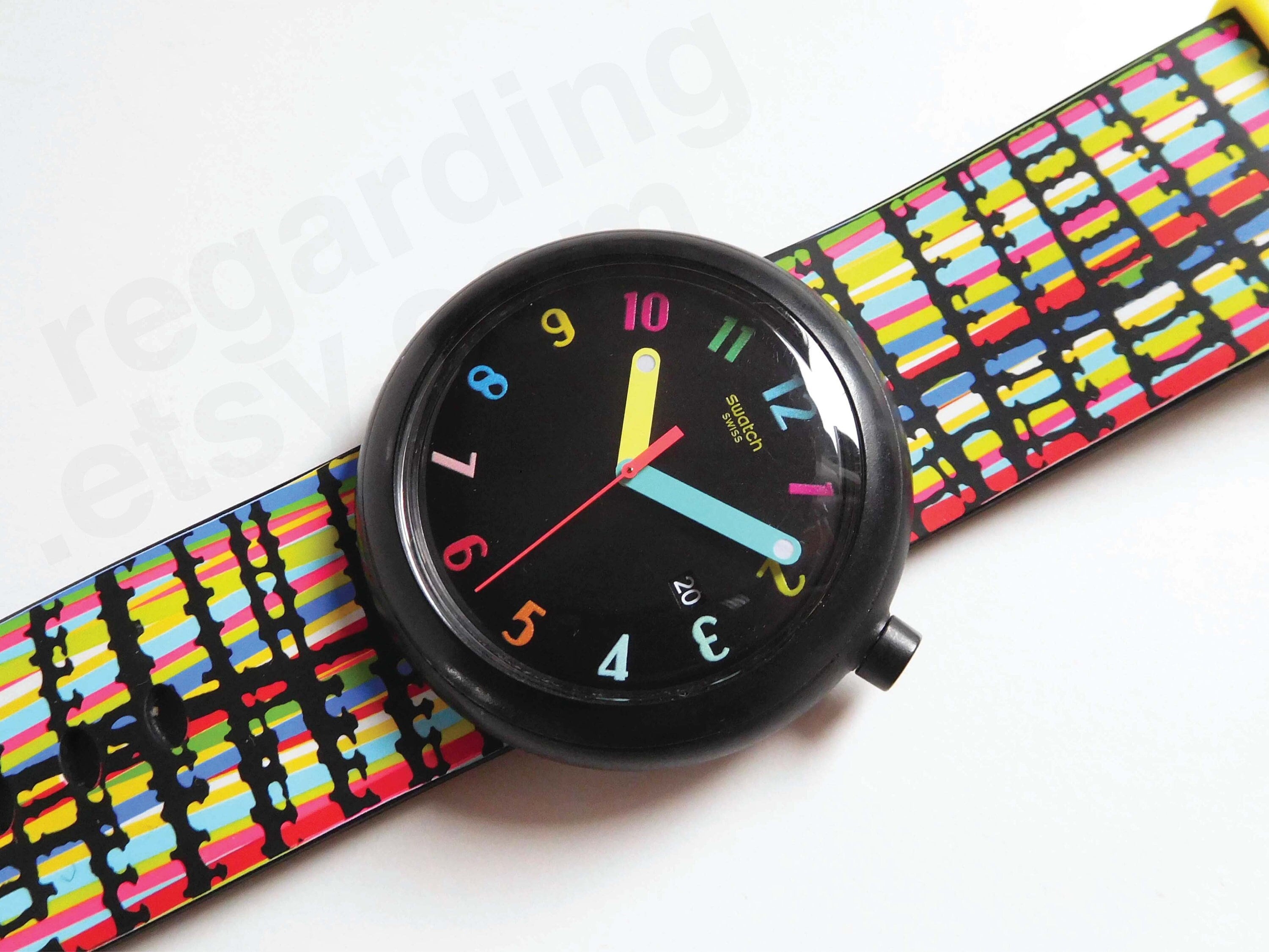 PNB400 'crazypop' 45mm Large Updated Pop Swatch Watch, Date