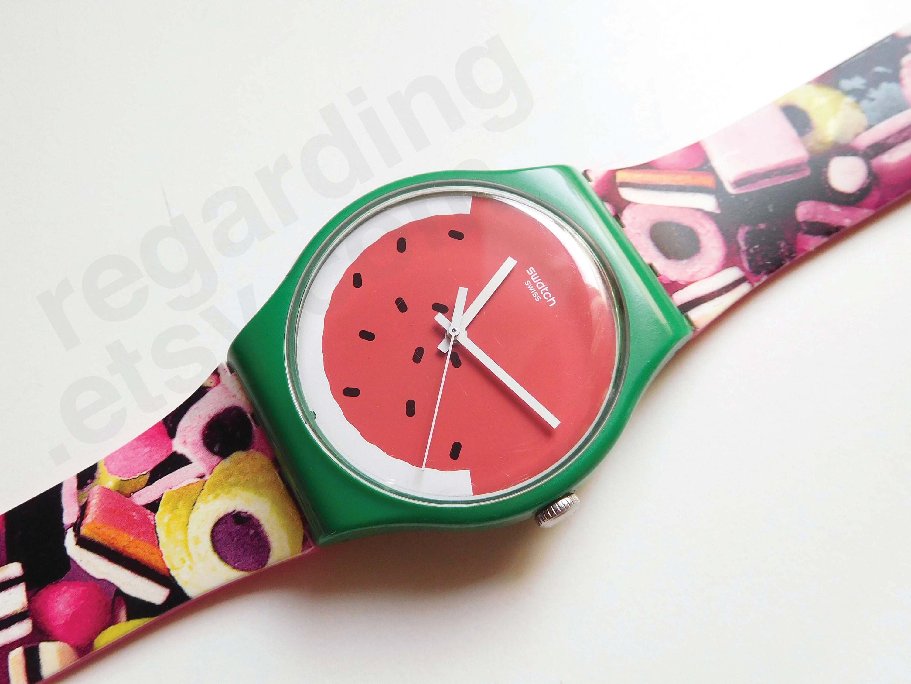 NEW SWATCH SWISS LIMITED WATERMELON WATCH TOO COOL GREEN PASTEQUE SUOG109 41MM NEW✓LIMITED EDITION✓ Swatch PASTEQUE Pineapple Green  main image 2