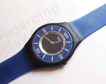 1980s 1984 Swatch Watch LR104 'squiggly', 25mm Ladies Kids SMALL