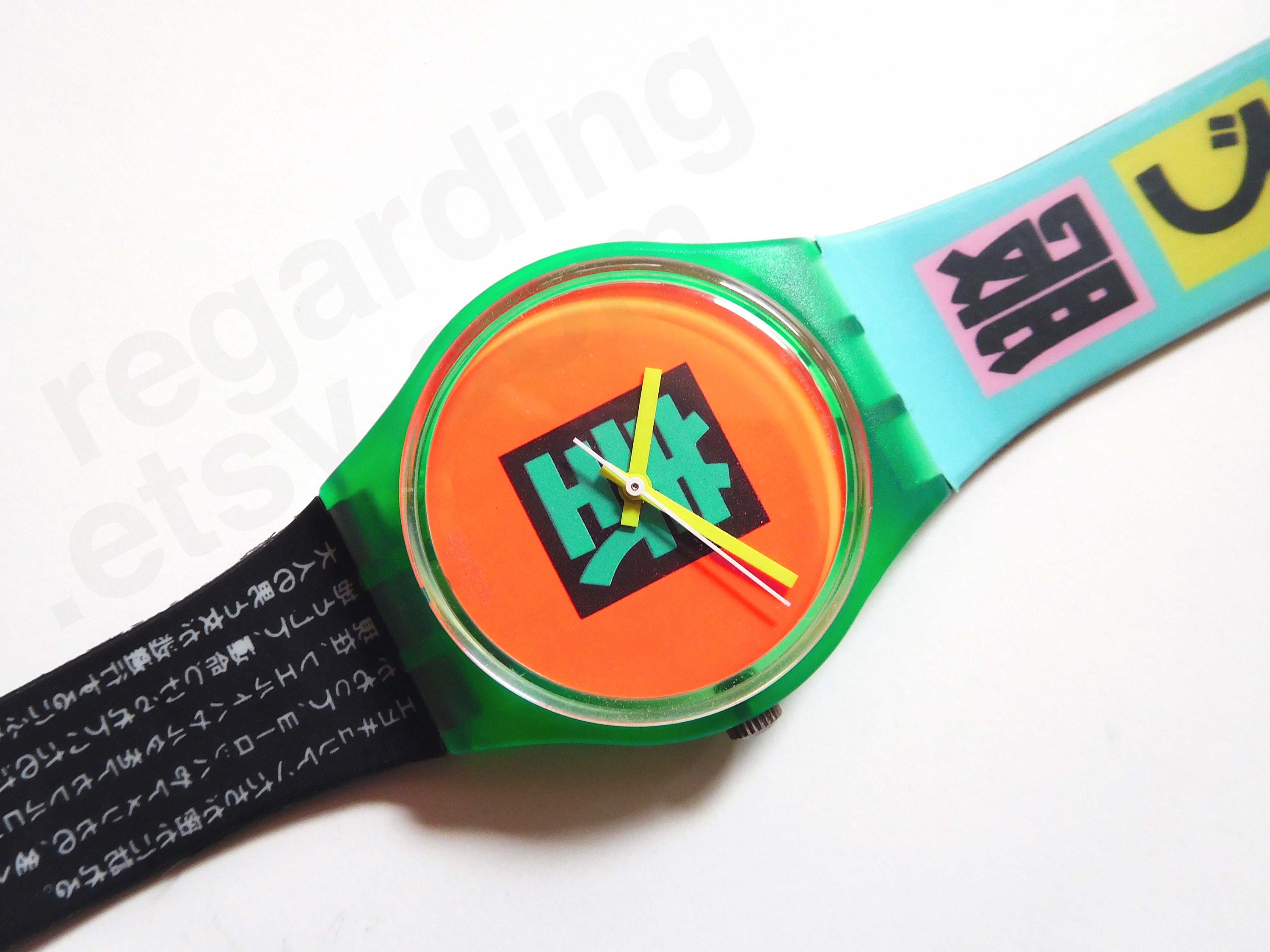 Swatch 'shibuya' GG104 Watch, Classic 1980s Design, Colorful