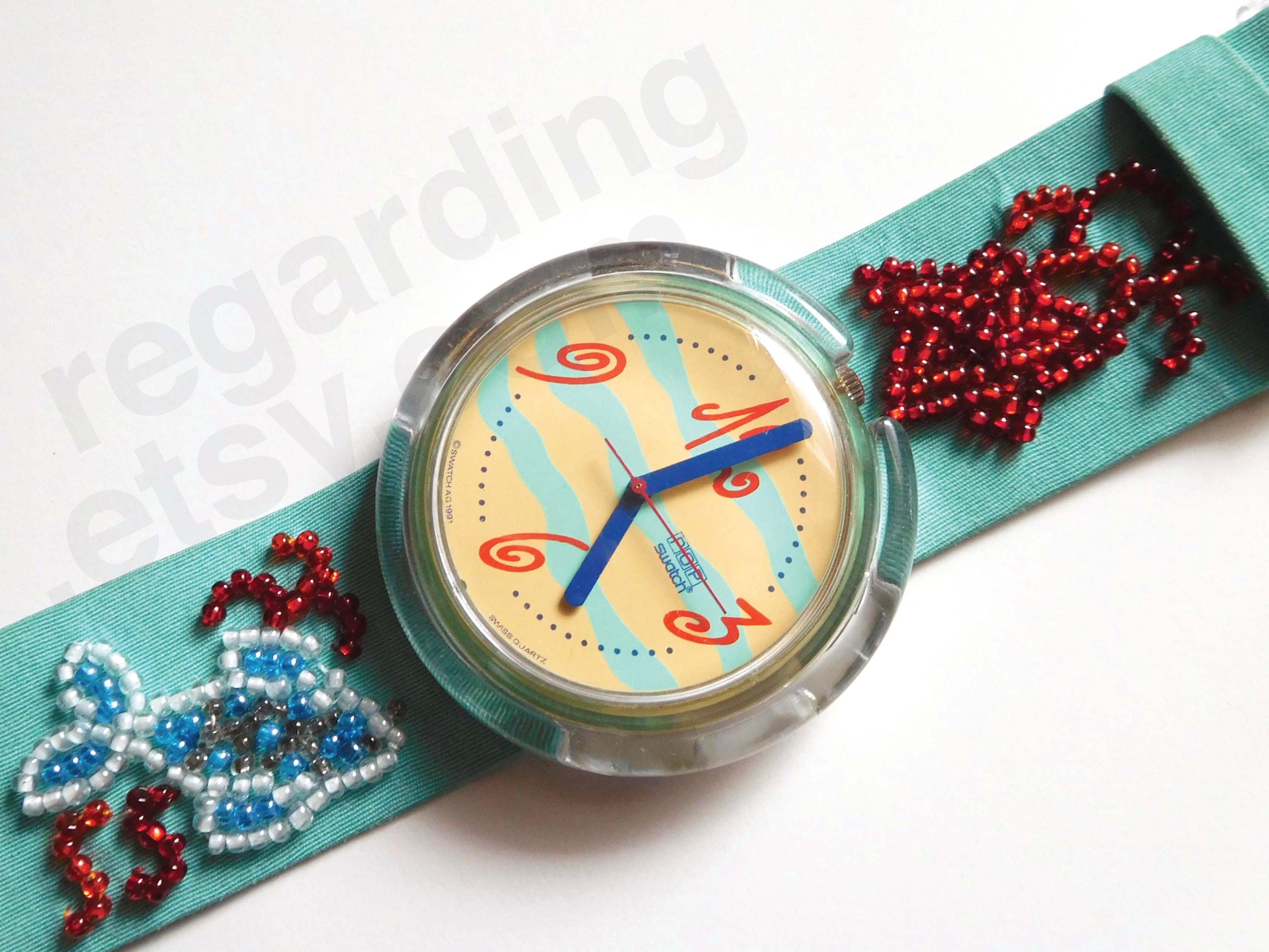 1990s 1991 Pop Swatch Watch PWK157 'coquillage' 39mm, Turquoise