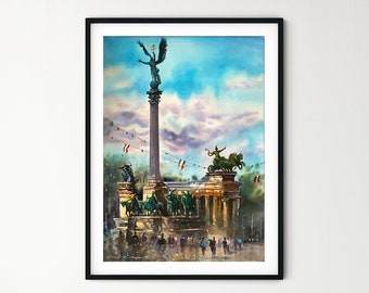 Budapest watercolor art print