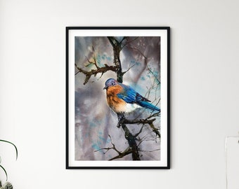 Bird watercolor art print