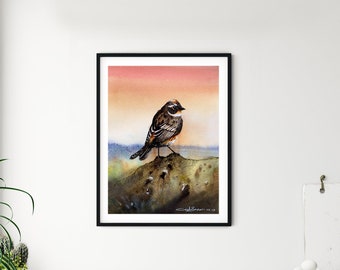 Bird watercolor art print