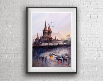 Berlin Kreuzberg original watercolor painting