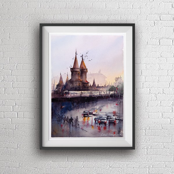 Berlin Kreuzberg original watercolor painting