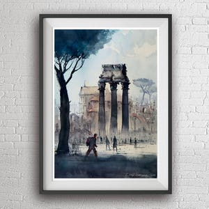 Rome watercolor painting