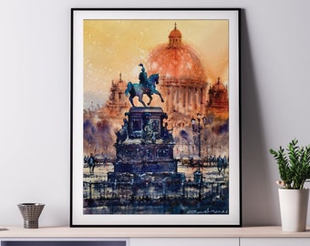 St. Petersburg watercolor painting Art Print