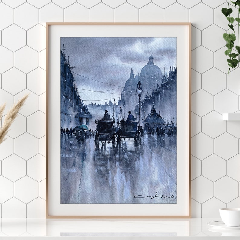 Old London Watercolor Artprint image 1