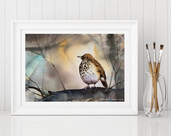 Bird watercolor art print