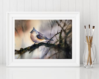 Bird watercolor art print