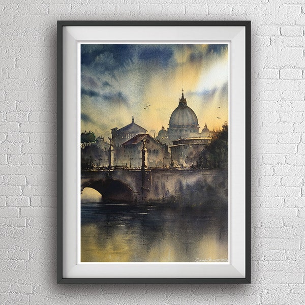 Rome watercolor artprint