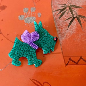 Lea Stein Paris Vintage Scottie Terrier dog - TOTIE - brooch