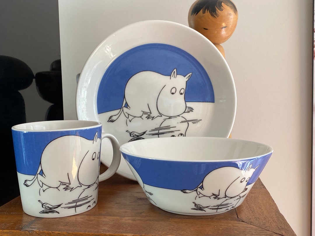 Moomin Mug Bowl & Plate Set Moomintroll on Ice 20022007 Etsy