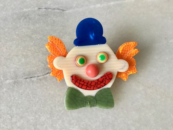 Lea Stein Paris Vintage CLOWN brooch