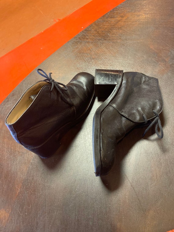 Vintage leather chunky heel boots size 6.5
