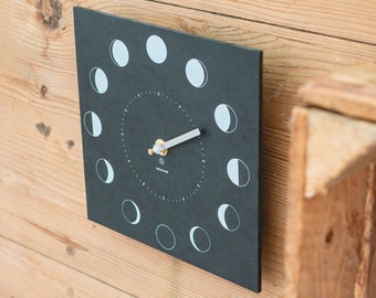 Moon Phase Wall Clock made from recycled paper packaging