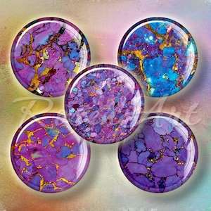 Mohave Purple Turquoise printable digital collage sheet 1" bottle cap images boho round 1 inch circle 1.5" 1.25" 30mm 25mm download cabochon