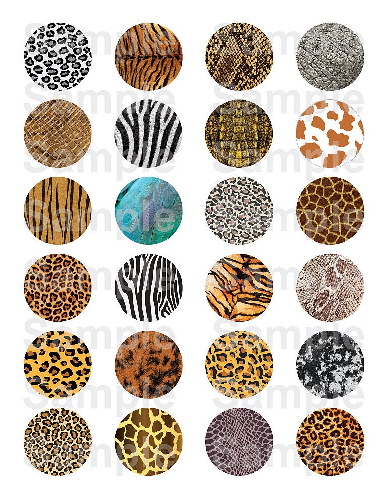 Animal Print 1 Bottle Cap Images for Jewelry 1 Inch - Etsy