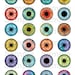 Eyes Digital Collage Sheet 20mm 18mm, 16mm 14mm 12mm Bottlecap Images ...
