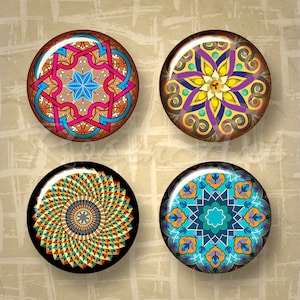 Ornamenti marocchini rotondi Digital Collage Sheet orecchini tappo di bottiglia immagini scaricano cabochon 20mm, 18mm 16mm, 14mm 12mm cerchi stampabili arte