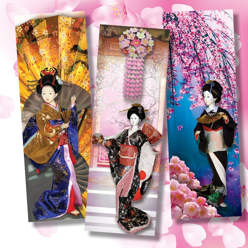 Printable Download Japanese Girls Digital Bookmarks Collage - Etsy