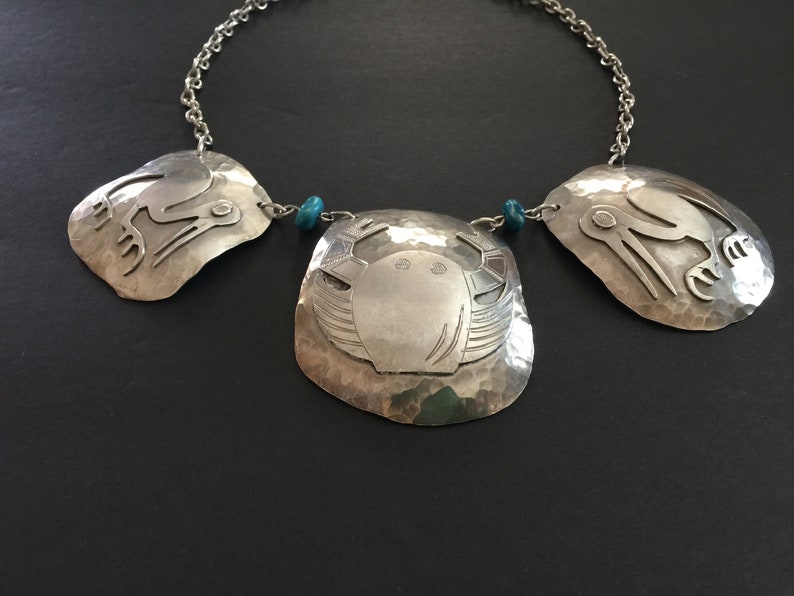Graziella Laffi Sterling Silver Triple Pendant Necklace Peru image 2