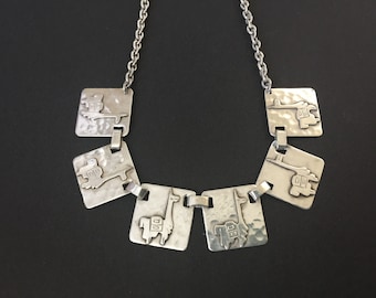 Graziella Laffi Sterling Silver LLAMA Necklace Peru Peruvian