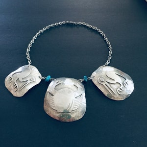 Graziella Laffi Sterling Silver Triple Pendant Necklace Peru image 1