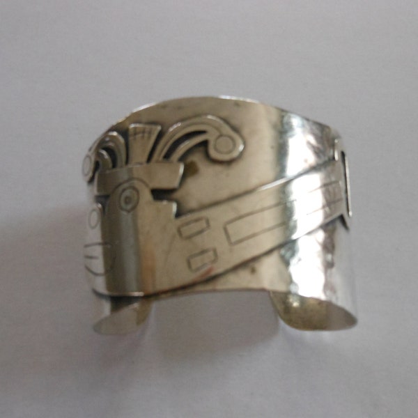 Graziella Laffi Sterling Silver and Enamel Cuff Bracelet Peru