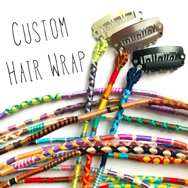 Custom - Clip-in hair wrap mixed design choose your colours custom false hair wrap dreadlock dread removable design your own beach vacation