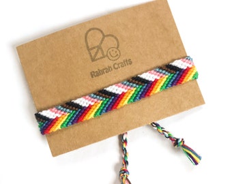 Progress Pride flag chevron bracelet
