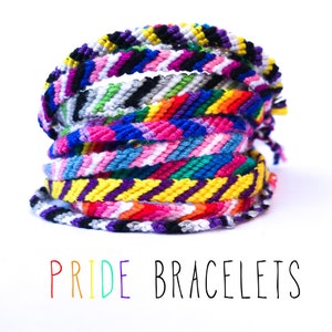 Pride Bracelets - LGBTQ+ flag custom pride friendship bracelet - Love is love - Gay pride - Customise any flag - Woven macrame wristband