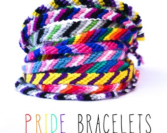 Pride Bracelets - LGBTQ+ flag custom pride friendship bracelet - Love is love - Gay pride - Customise any flag - Woven macrame wristband