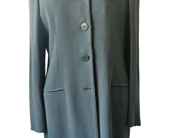 1980s Giorgio Armani Vintage Long Wrinkle Coat Size 38 US 8