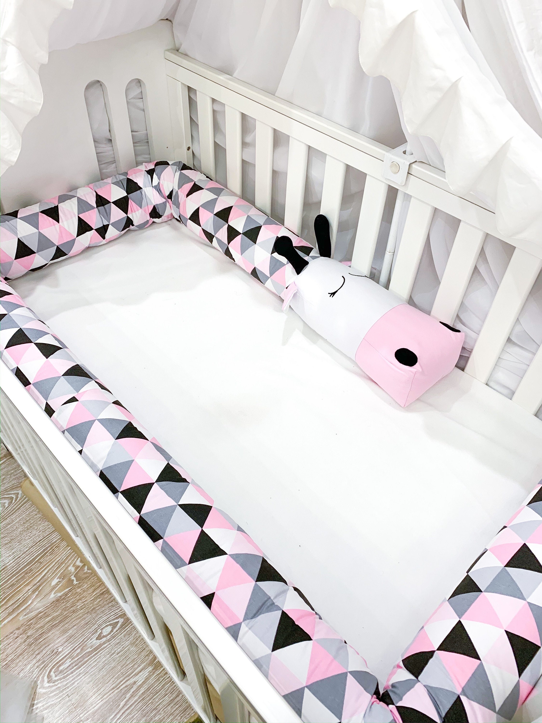 Giraffe Crib Bumper Safari Nursery Pillow Giraffe Baby Etsy