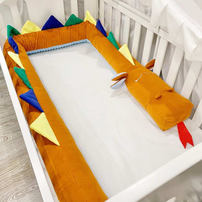 Burn orange Dragon crib bumper burnt orange bedding earth Etsy