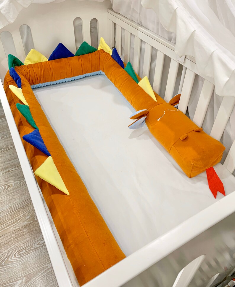 Burn orange Dragon crib bumper burnt orange bedding earth Etsy