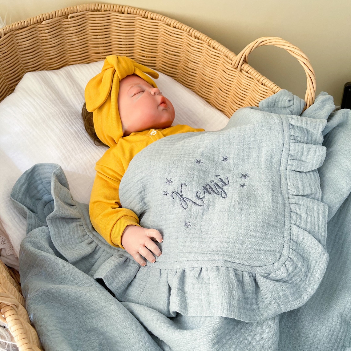 Muslin custom blanket baby personalized blanket monogram Etsy