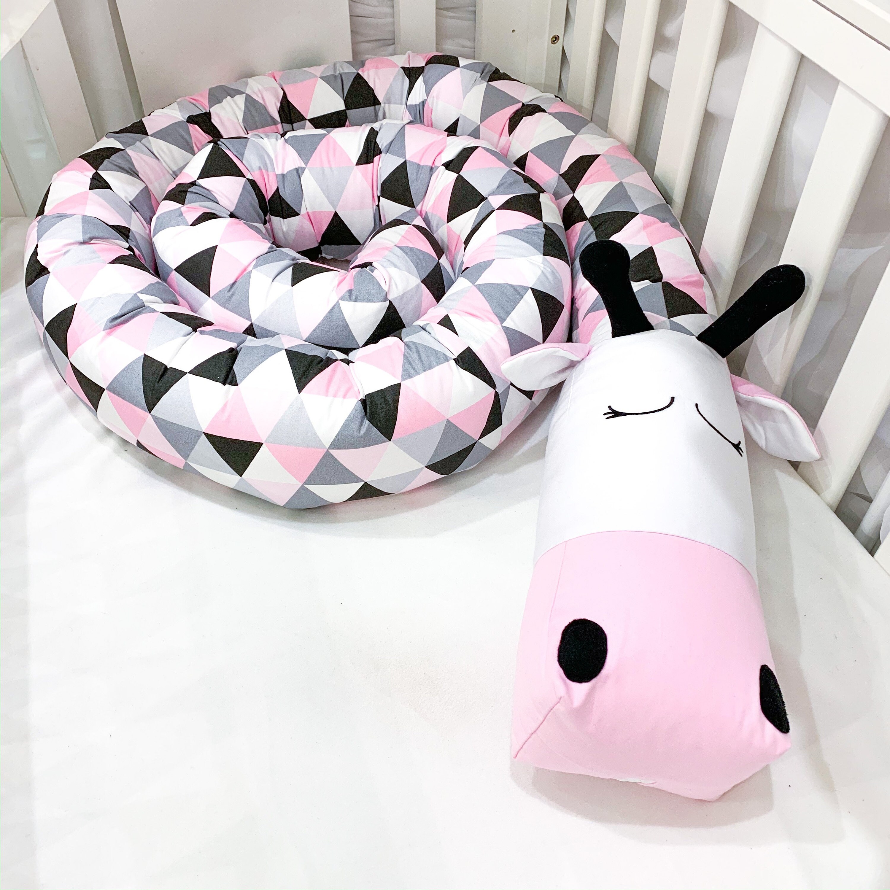 Giraffe Crib Bumper Safari Nursery Pillow Giraffe Baby Etsy